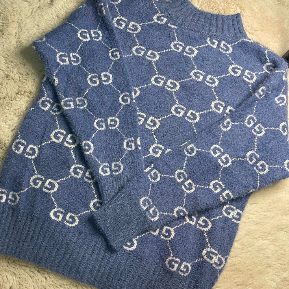 Blue Patterned Women's Sweater